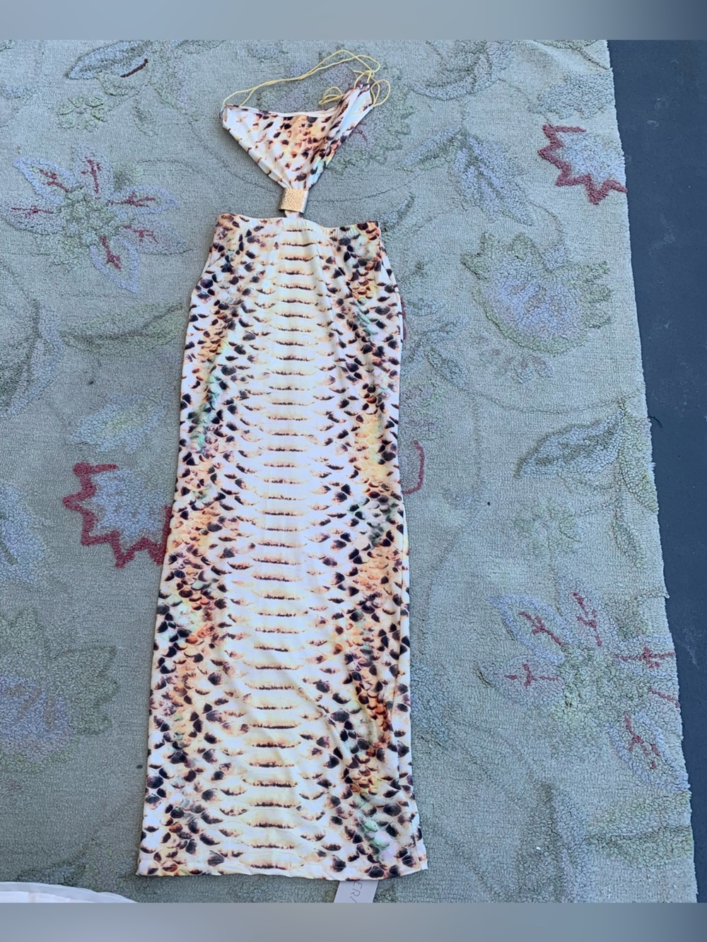 MUSERA Exotic Animal Print Halter Maxi Dress size small